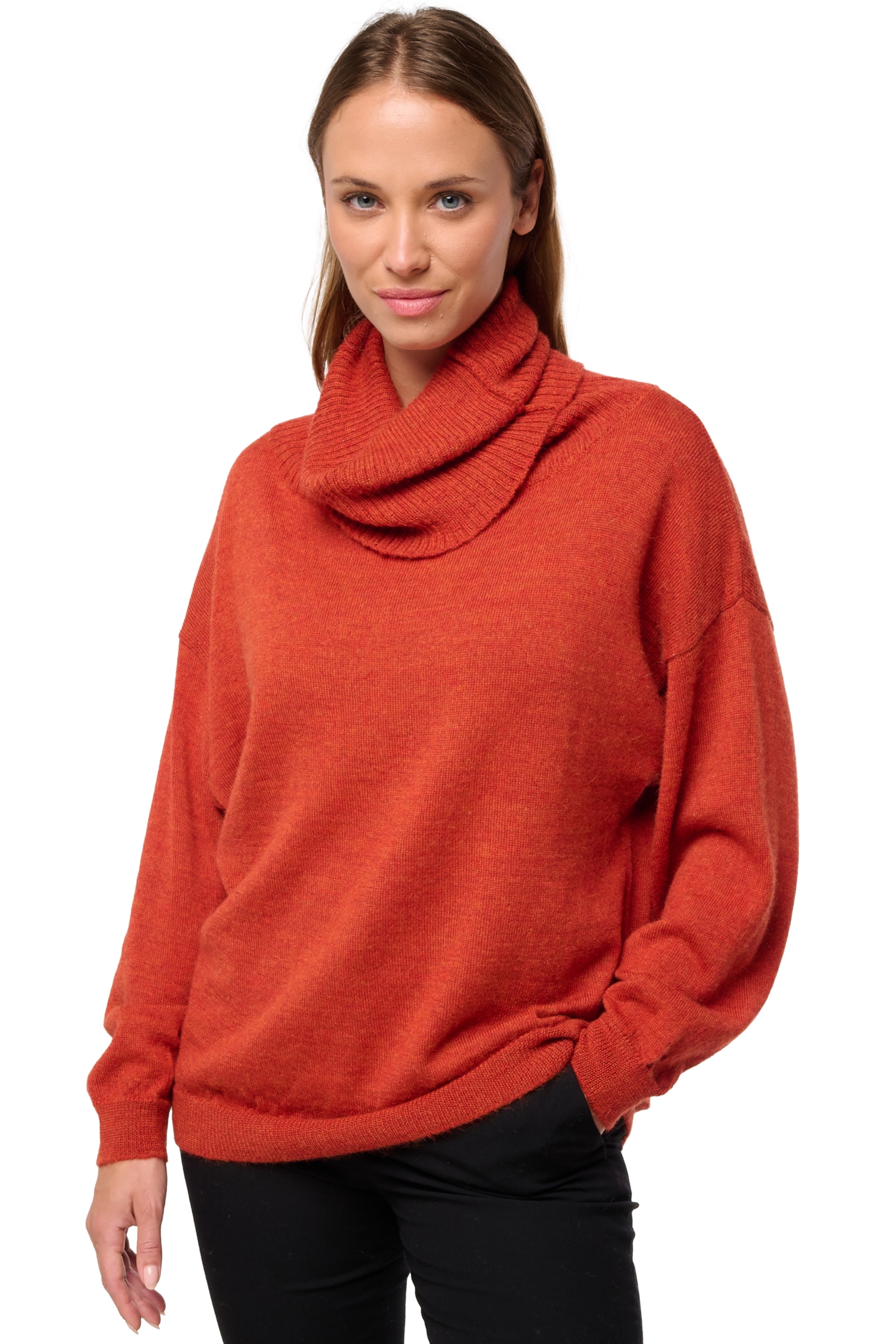 Baby Alpakawolle kaschmir pullover damen rollkragen tanis pumpkin 2xl